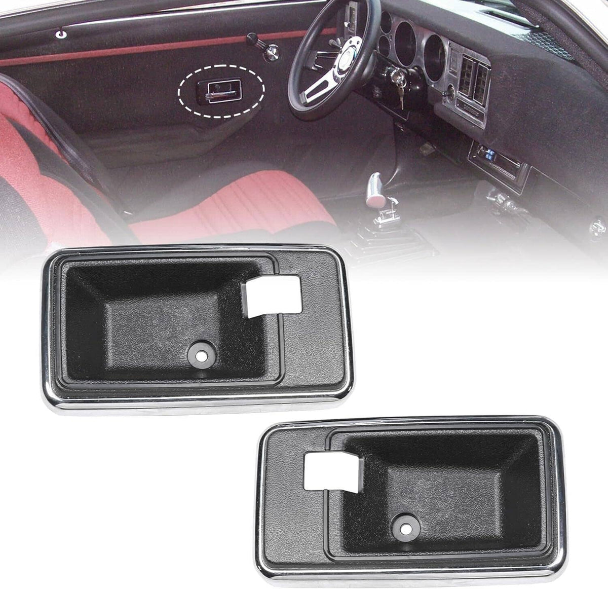 Bethesda Industrial New Interior Door Handle Bezel Cup Set For 1976-1981 Firebird Trans Am & Camaro