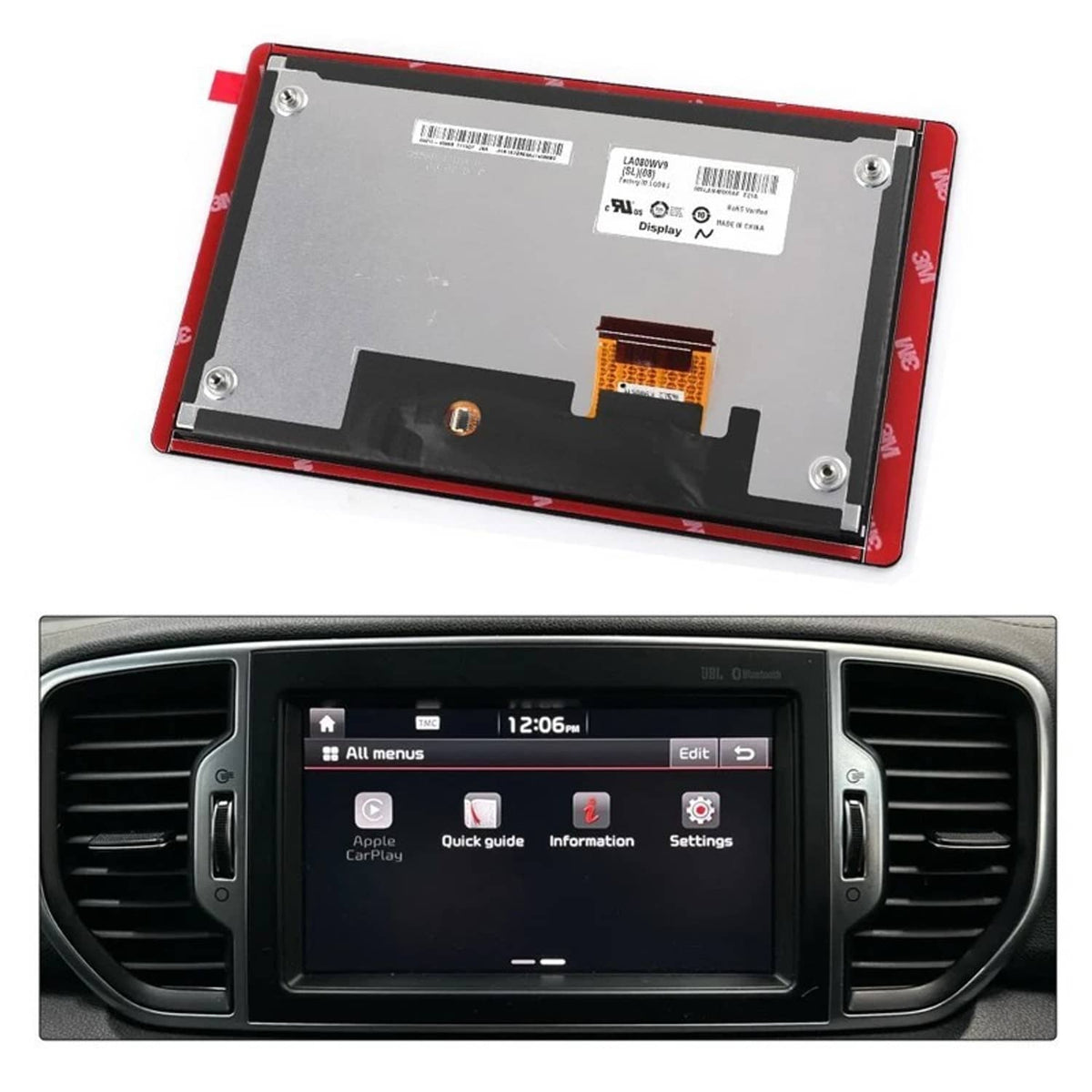 Bethesda Industrial 8" Lcd Display Touch Screen For Hyundai Kia LA080WV9-SL02 SL04 SL0