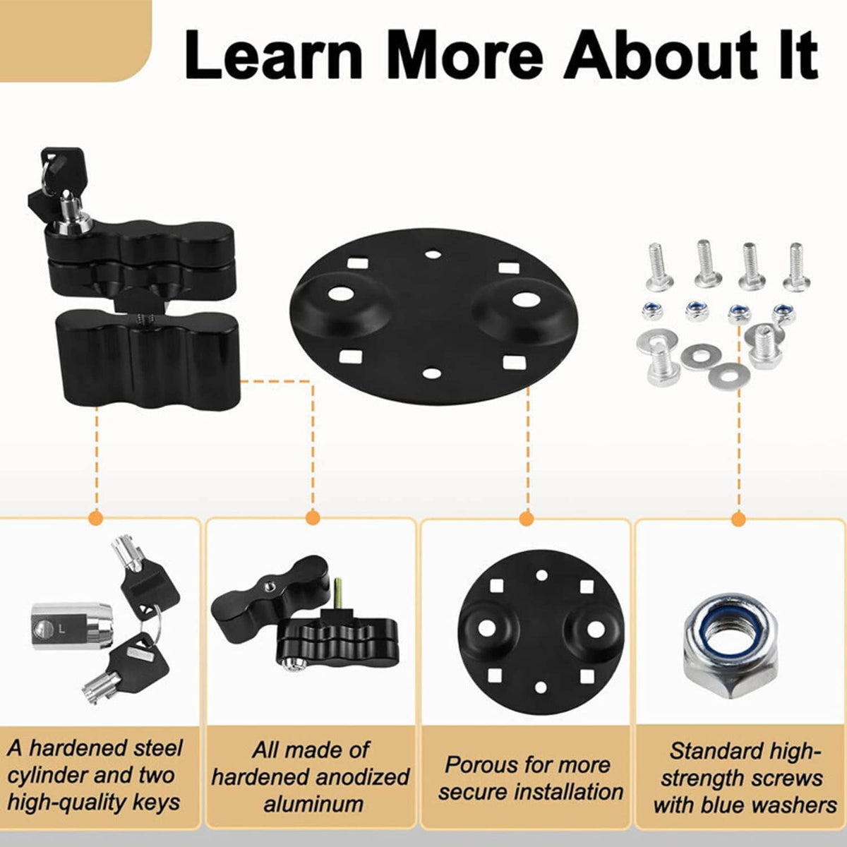 Bethesda Industrial Black For ROTOPAX Standard Pack Mount Lock RX-LOX-PM RX-PM LOX-PM