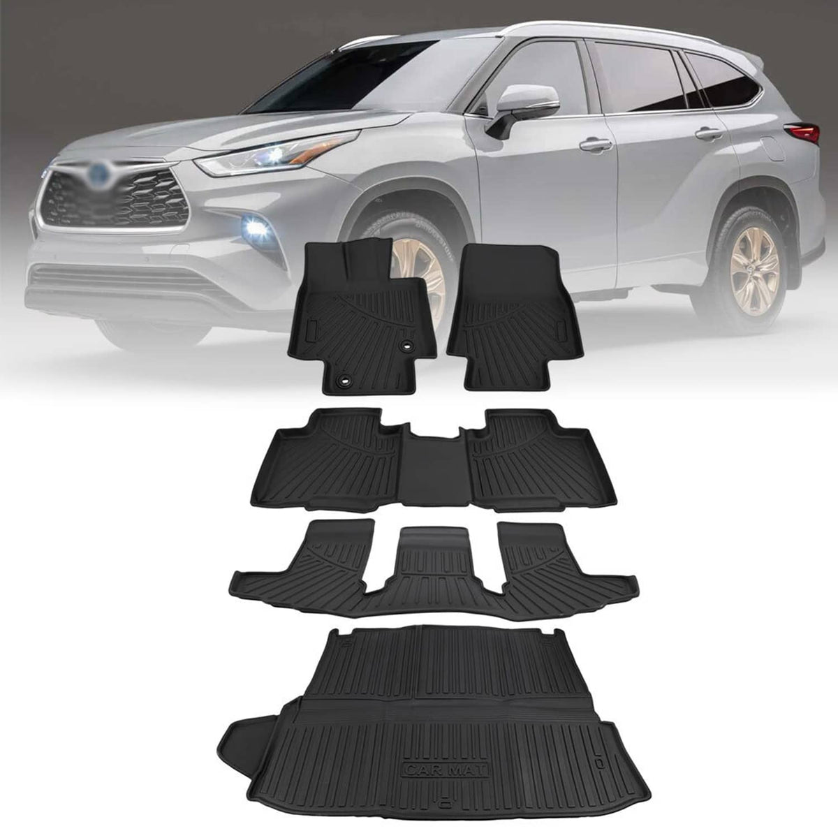 Bethesda Industrial For Toyota Highlander 2020-2025 Cargo Mats Floor Mats Backrest Mat Trunk Liners
