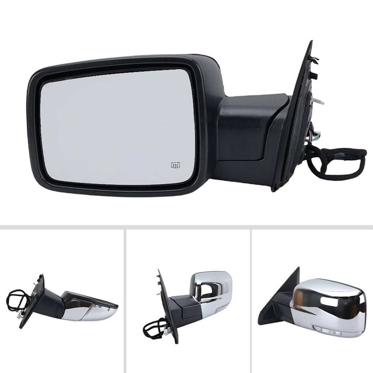 Bethesda Industrial Driver/Left Side Mirror Sliver Cover Power Folding Signal For 2013-2018 Ram 1500