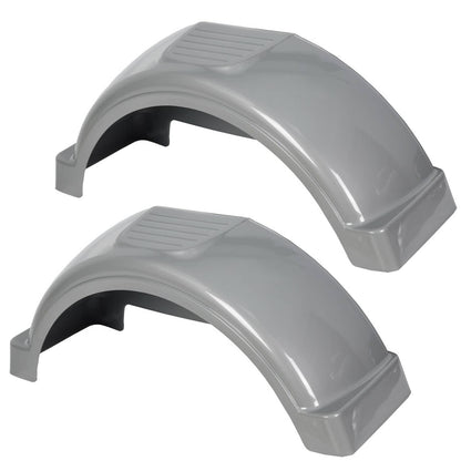 Bethesda Industrial For 13" Wheels Tires Skirt Boat Gray Plastic Pair 2 Single Axle Trailer Fenders