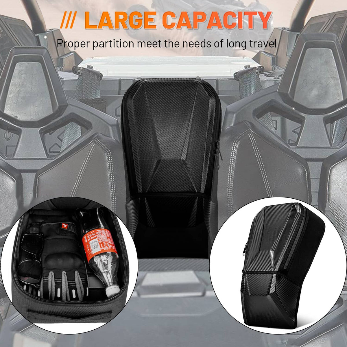Bethesda Industrial Center Seat Console Storage Bag Shoulder Bag for Can Am Maverick X3 / Max 17-24