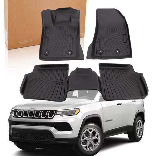 Bethesda Industrial Car Floor Mats for Jeep Compass 2017-2024 2025 TPE Rubber Liners Accessories New