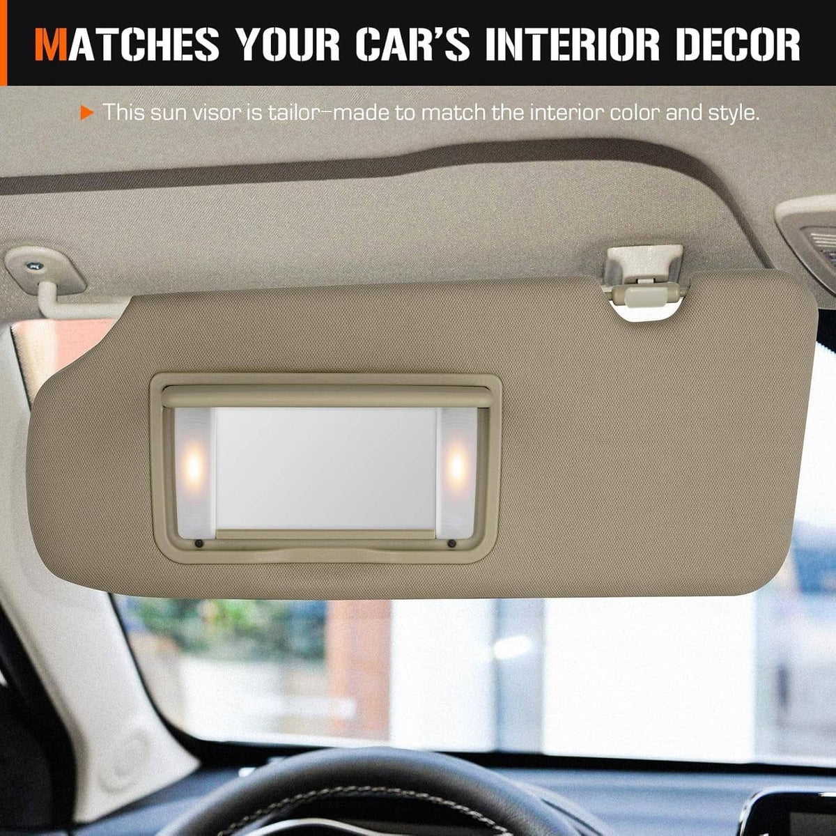 Bethesda Industrial Left Driver Side Sun Visor Beige w/Mirror & Light For 2017-2022 Honda CR-V CRV