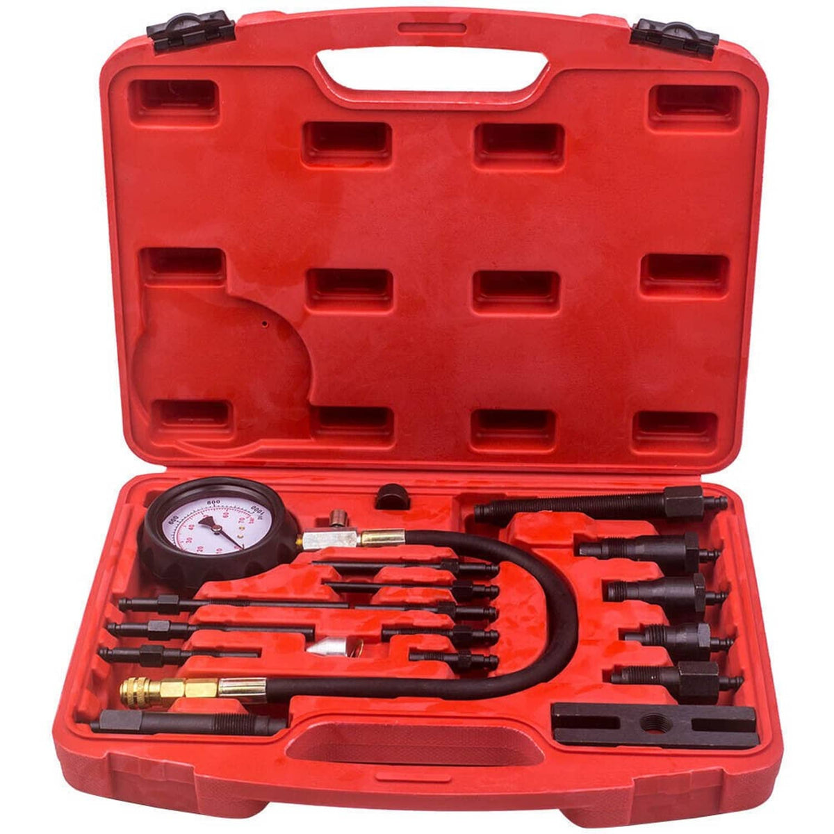 Bethesda Industrial 16 Pcs Diesel Engine Compression Gauge Tester Cylinder Pressure Test Tool Kit