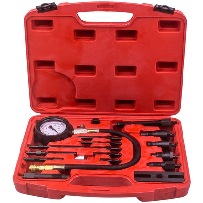 Bethesda Industrial 16 Pcs Diesel Engine Compression Gauge Tester Cylinder Pressure Test Tool Kit