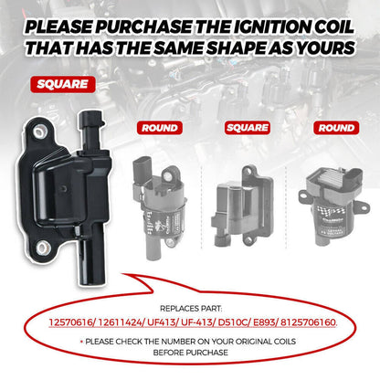 Bethesda Industrial 8 Pack UF413 Ignition Coils & 41-962 Spark Plugs w/ Spark Plug Wires For Chevy