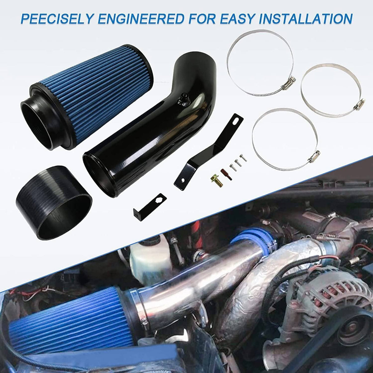 Bethesda Industrial Car Cold Air Intake Kit & Filter for 1999.5-2003 Ford F250 F350 7.3L Powerstroke