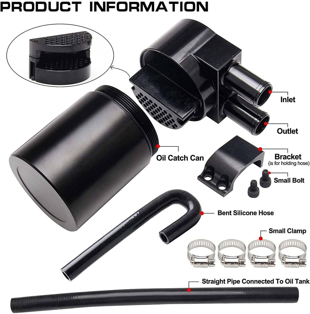 Bethesda Industrial Reservior Oil Catch Can Tank For BMW N54 335i 135i E90 E92 E82 2006-2010 Black