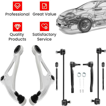 Bethesda Industrial 8Pcs Front Lower Control Arms Sway Bars Tie Rods Kit for Nissan Maxima 2016-2023