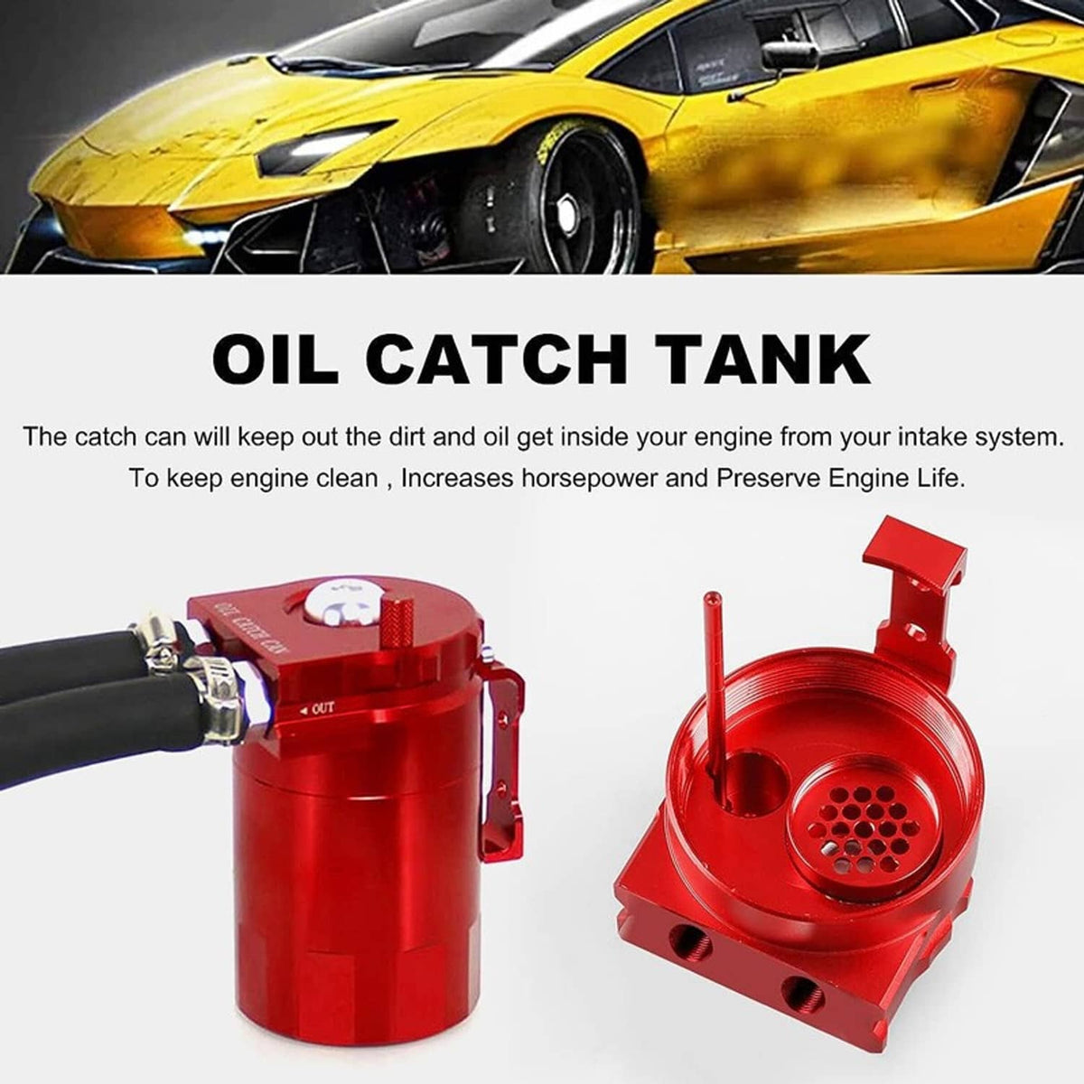 Bethesda Industrial Side Oil Separator Catch Can Tank For 2011-2021 F150 5.0L 2.7L 3.5L Ecoboost