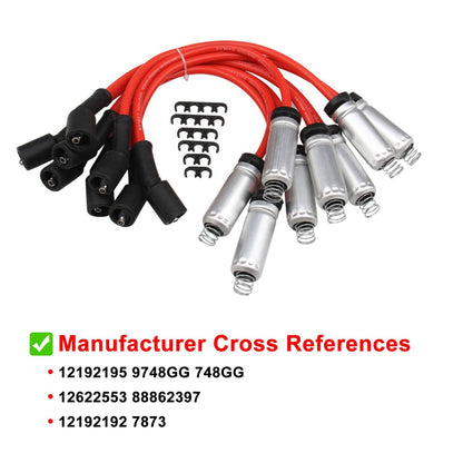Bethesda Industrial 8Pcs Round Ignition Coil & Wires For Chevy Silverado GMC LS1 LS3 4.8L 5.3L 6.0L