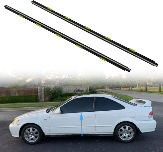 Bethesda Industrial 2Pcs Door Weather Strip Window Belt Seal Molding Trim Fit For 96-00 Honda Civic