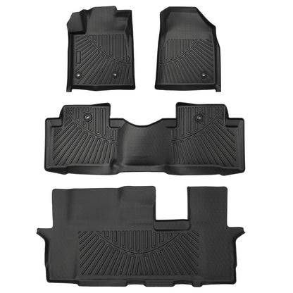 Bethesda Industrial All Weather Floor Mats Liner TPE Waterproof Fit for 2015-2022 2021 Honda Pilot