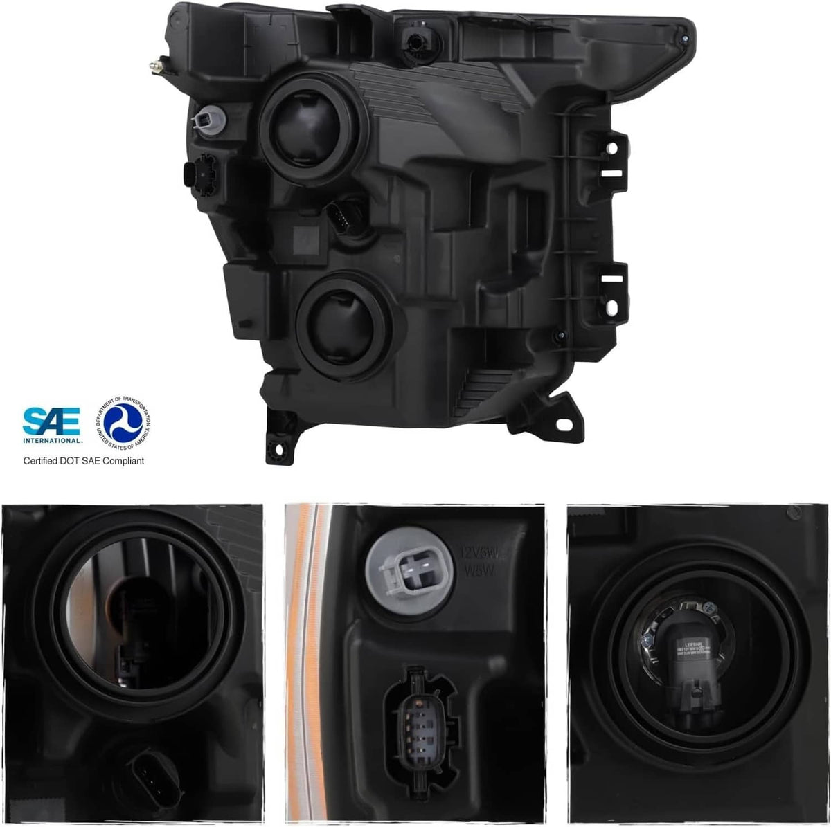 Bethesda Industrial For 2021 2022 2023 Ford F150 Halogen Black Headlights Headlamps Pair Left+Right