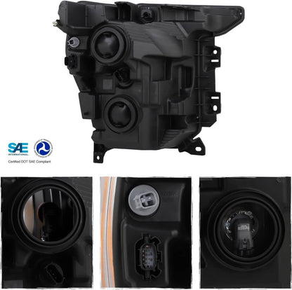 Bethesda Industrial For 2021 2022 2023 Ford F150 Halogen Black Headlights Headlamps Pair Left+Right