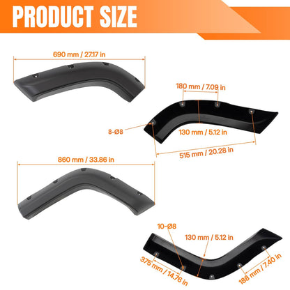 Bethesda Industrial Front & Rear Fender Flares For Jeep Cherokee XJ(4DR) Sport Utility 1984-2001