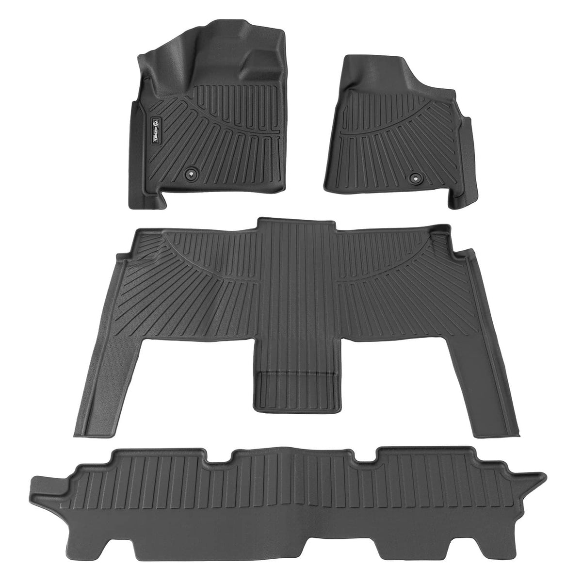 Bethesda Industrial Front & Rear Floor Mats 3 Row Liners For 2008-2016 Chrysler Town and Country