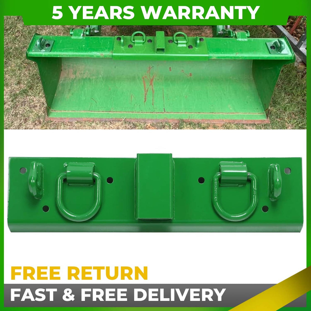 Bethesda Industrial 2" Receiver D Rings Grab Hooks  For John Deere 1025R 4100 4110 several models