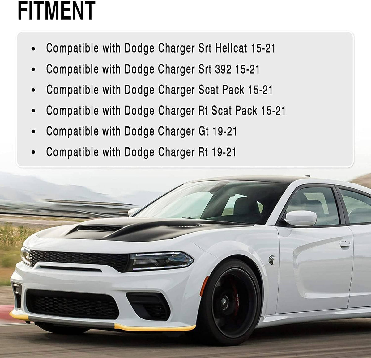 Bethesda Industrial Front Bumper Lip Splitter Trim Cover Yellow For 2015-2022 Dodge Charger SRT Scat