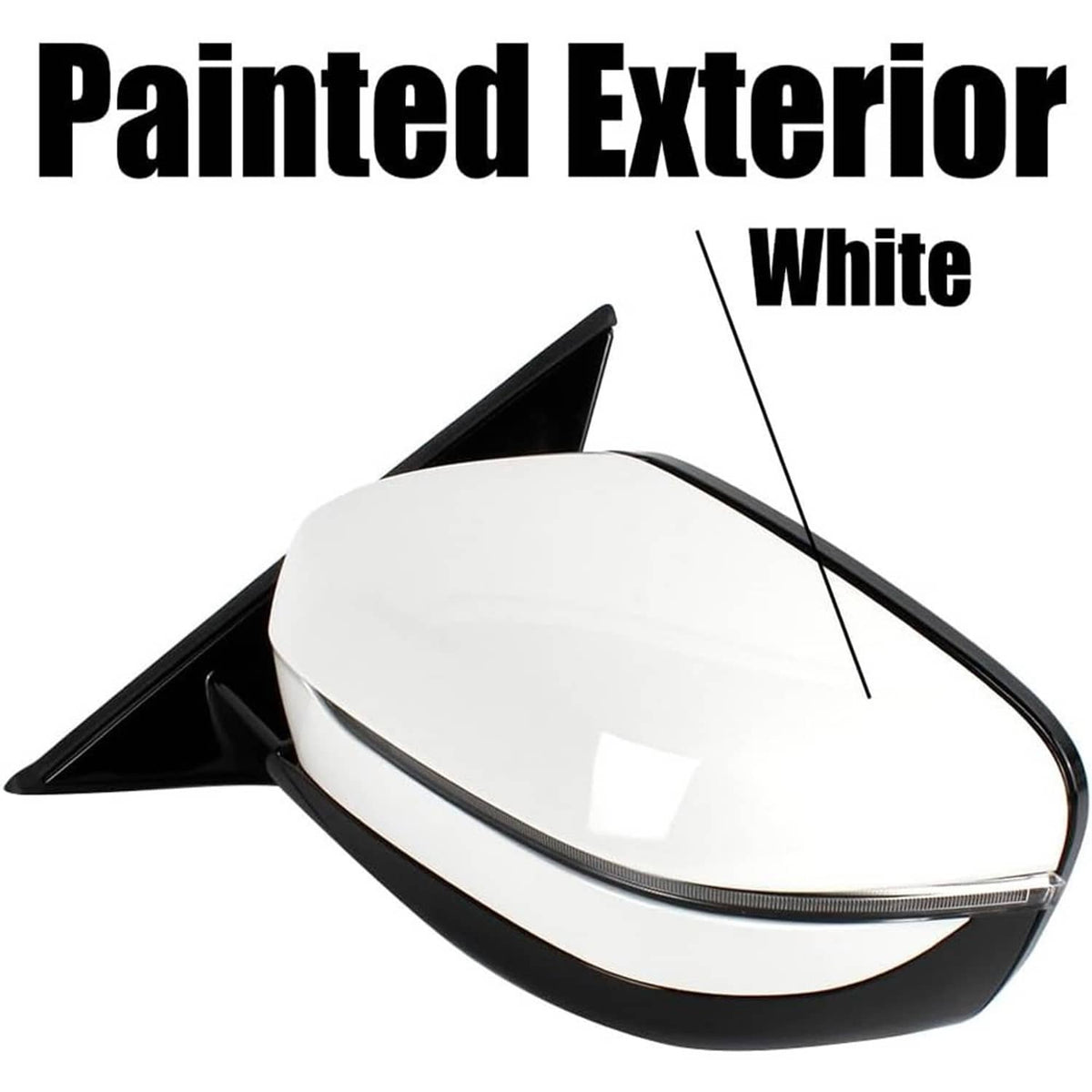Bethesda Industrial Left Driver Side Mirror w/Blind Spot White For 2019-2023 BMW 320i 330i 330e