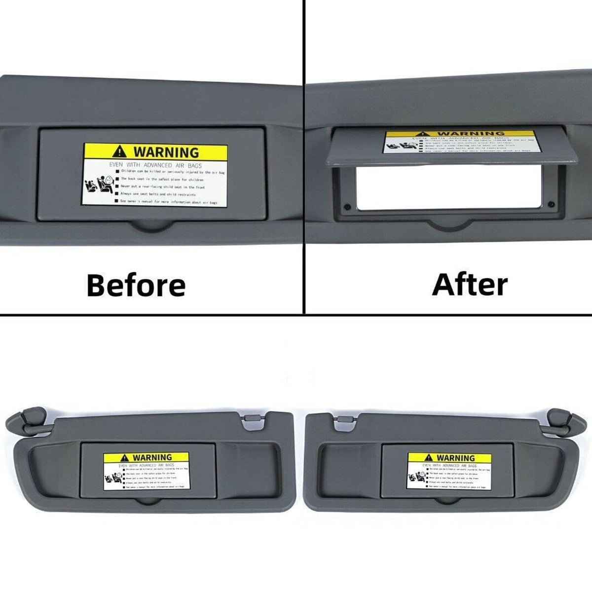 Bethesda Industrial 2Pcs Sun Visor Dark Gray Left & Right Visor Set For 2006-2011 Honda Civic Visors