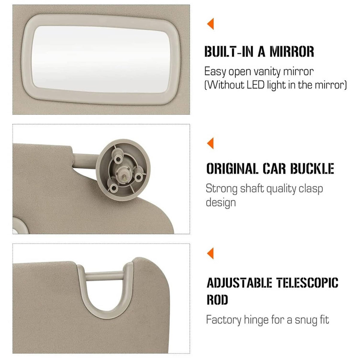 Bethesda Industrial 2Pcs Sun Visor Set Left & Right For 2002-2009 Dodge Ram 1500 2500 3500 Beige