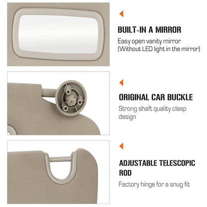 Bethesda Industrial 2Pcs Sun Visor Set Left & Right For 2002-2009 Dodge Ram 1500 2500 3500 Beige