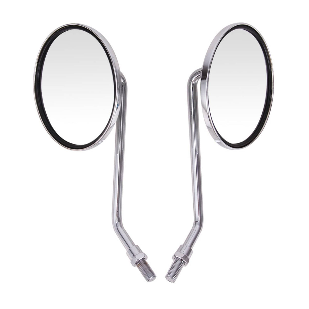 Bethesda Industrial 2Pcs Motorcycle Rearview Mirror Set M10/10mm Chrome Round Shape (Classic Style)