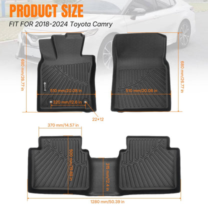 Bethesda Industrial TPE Floor Mats Liner For 2018 2019 2020 2021 2022 203 2024 2024 Toyota Camry FWD