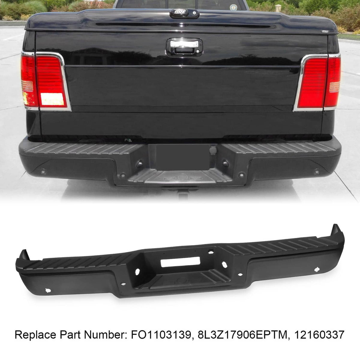 Bethesda Industrial Rear Bumper Assembly For Ford F150 2006 2007 2008 Black Step Bumper With Hole