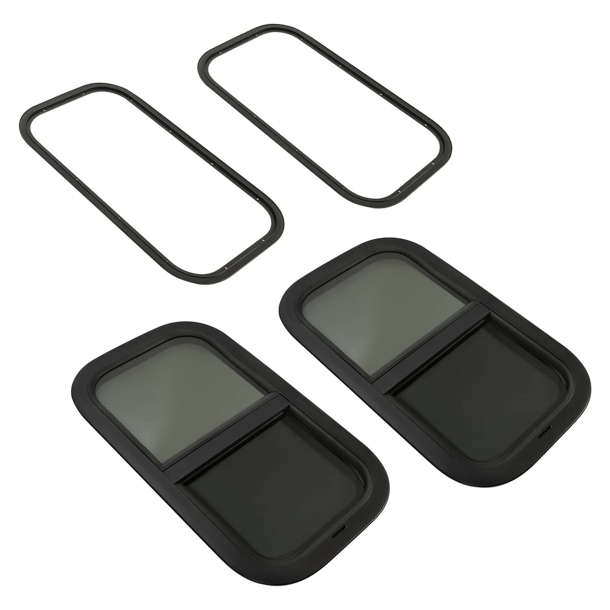 Bethesda Industrial 2 Pack 12"L x 22"W Wall Vertical Sliding RV Window Cargo Trailer W/Trim Kit