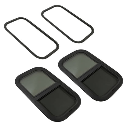 Bethesda Industrial 2 Pack 12"L x 22"W Wall Vertical Sliding RV Window Cargo Trailer W/Trim Kit