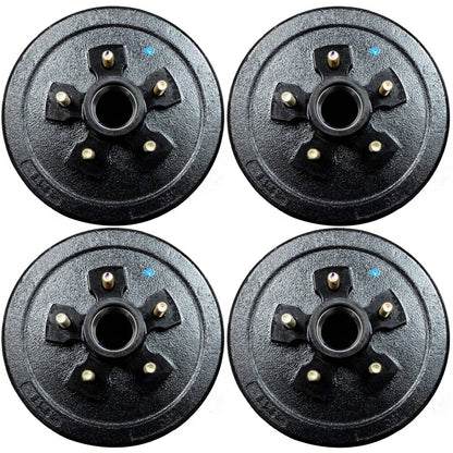 Bethesda Industrial (4) 10 in. X 2-1/4 in. Trailer Brake Hub Drum 5 on 4.5" 3500 lbs Axle 22001K