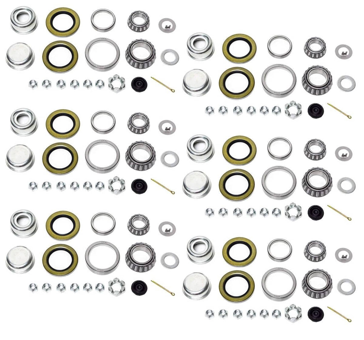 Bethesda Industrial (6) Trailer Bearing Kit for 6000# Axles #42 Spindle 15123 / 22580 Bearings