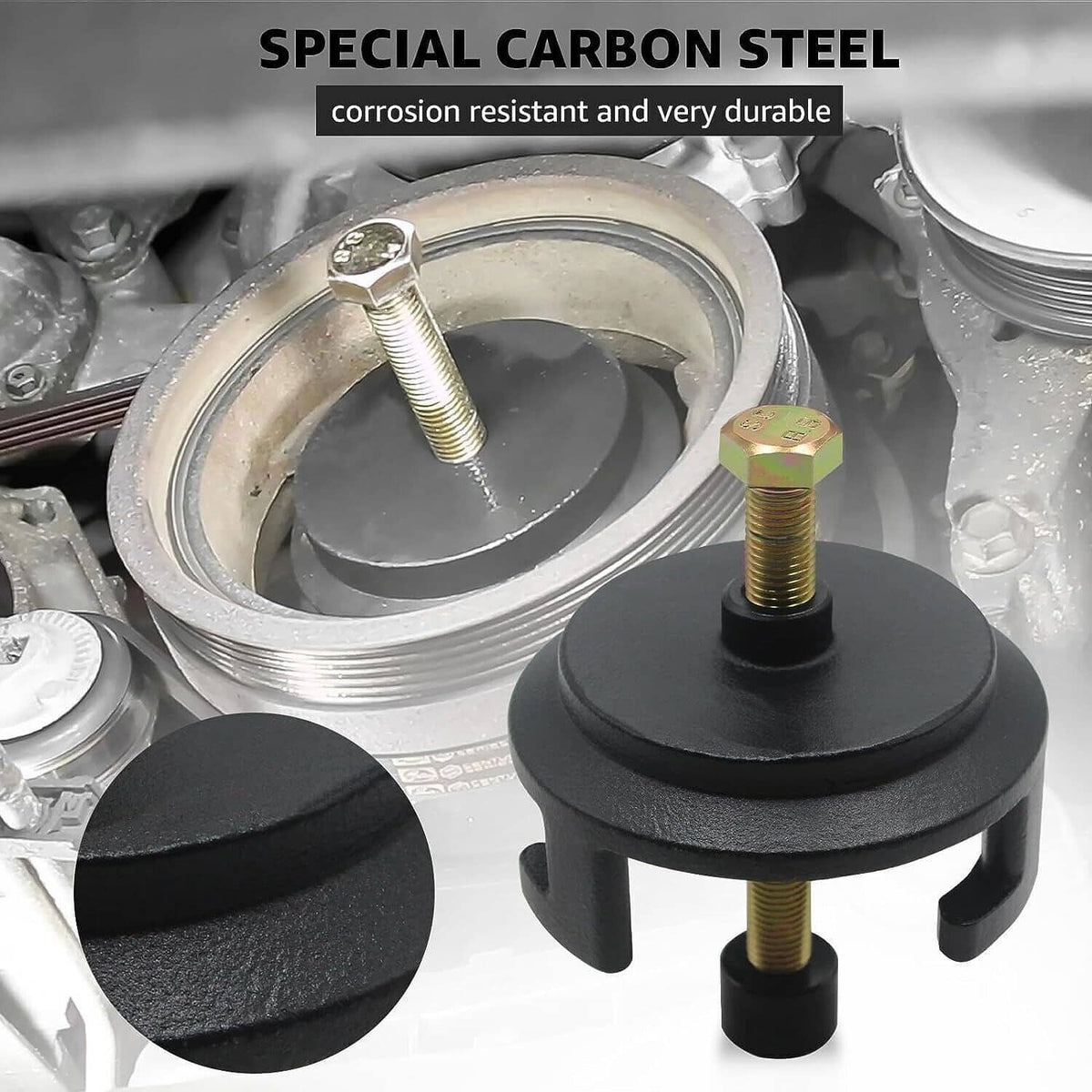 Bethesda Industrial 25264 Harmonic Balancer Puller Fit for GM Dodge Jeep Chrysler Crank Pulley Gold