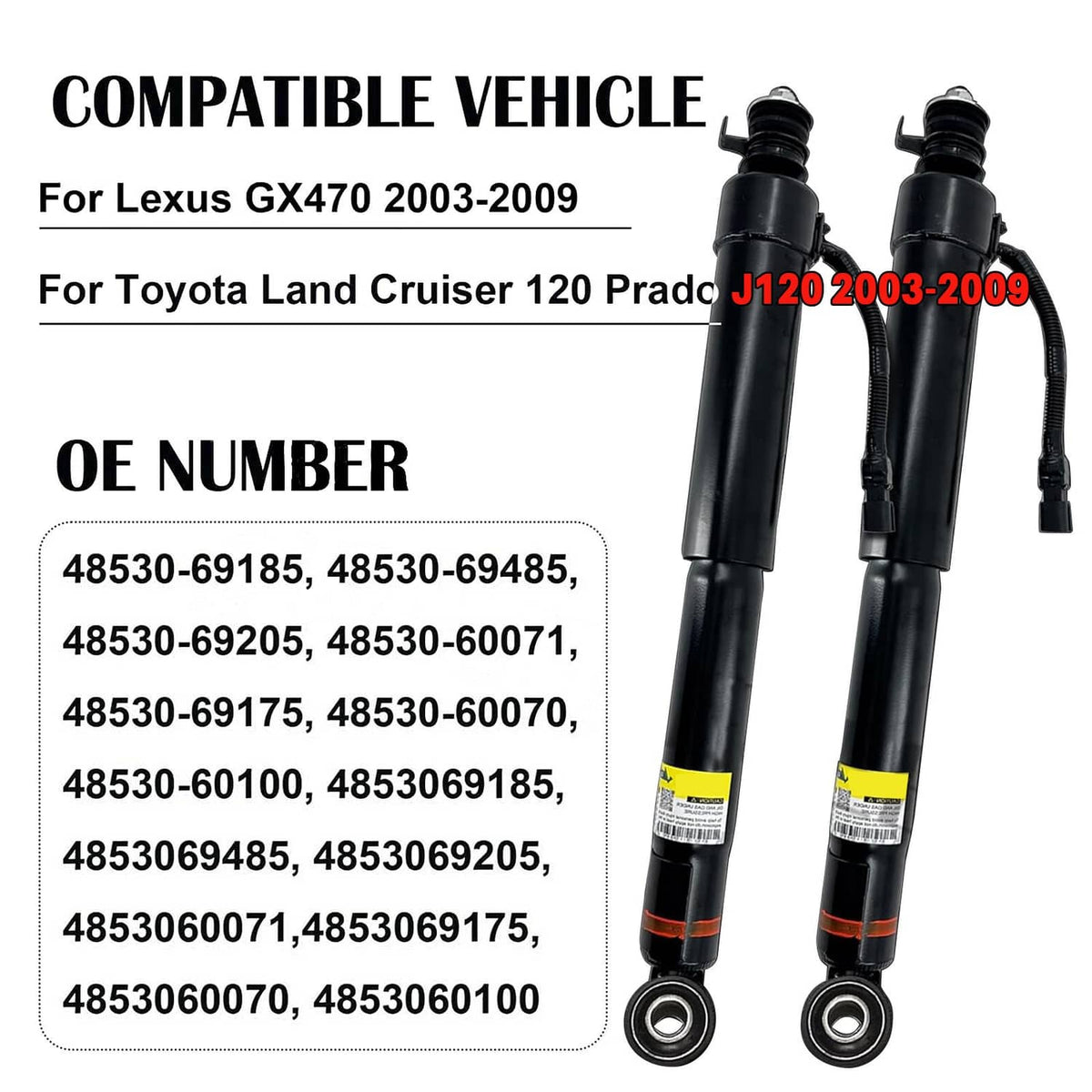Bethesda Industrial 4X Front Rear Shock Absorber Strut Assys For Lexus GX470 Toyota Land Cruiser 120