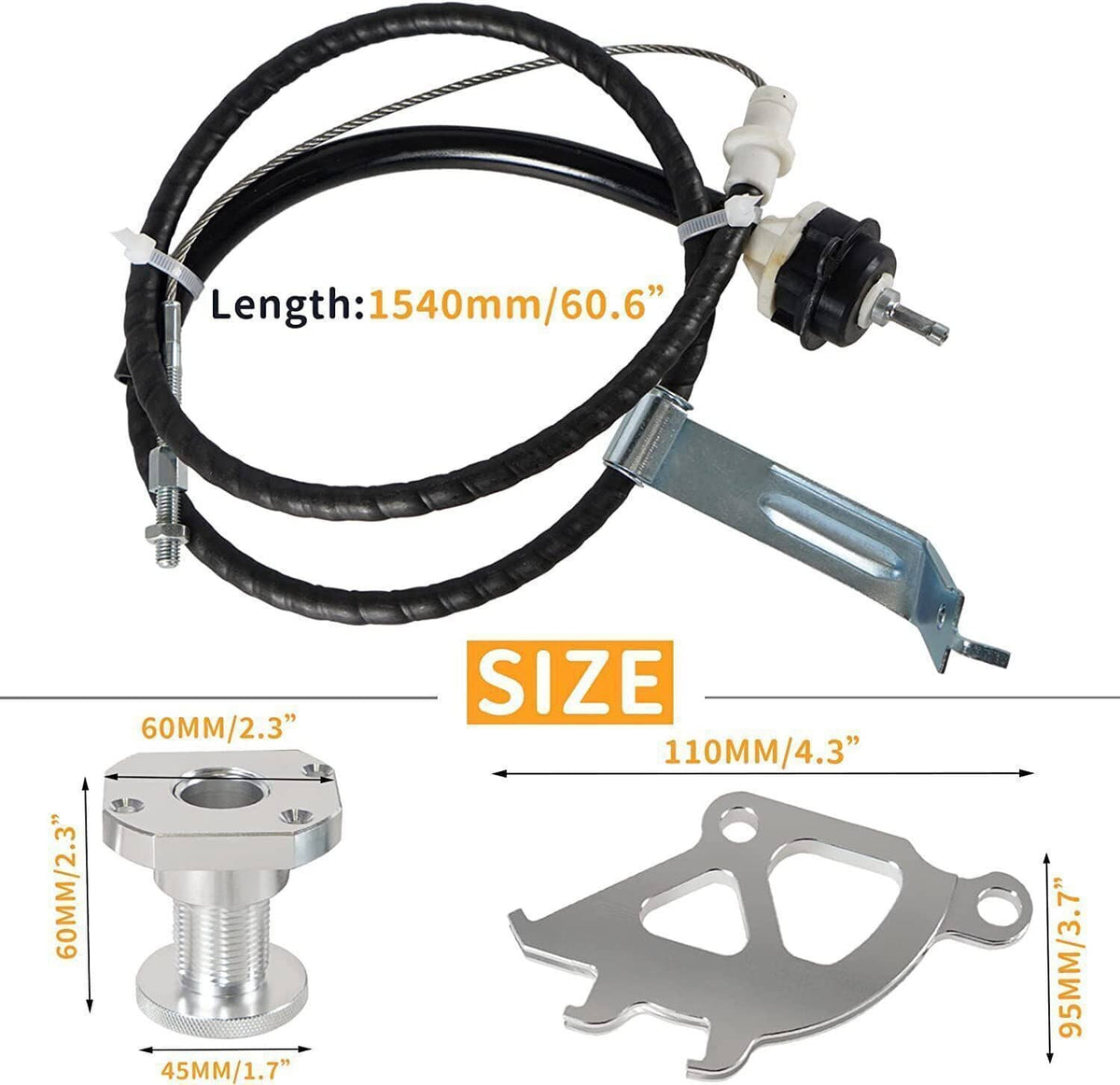 Bethesda Industrial Adjustable Clutch Cable Quadrant and Firewall Adjuster Kit For 1979-1995 Mustang