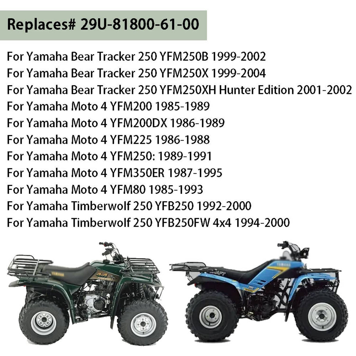 Bethesda Industrial 29U-81800-61-00 Starter For Yamaha Bear Tracker 250 / Timberwolf 250 / Moto 4