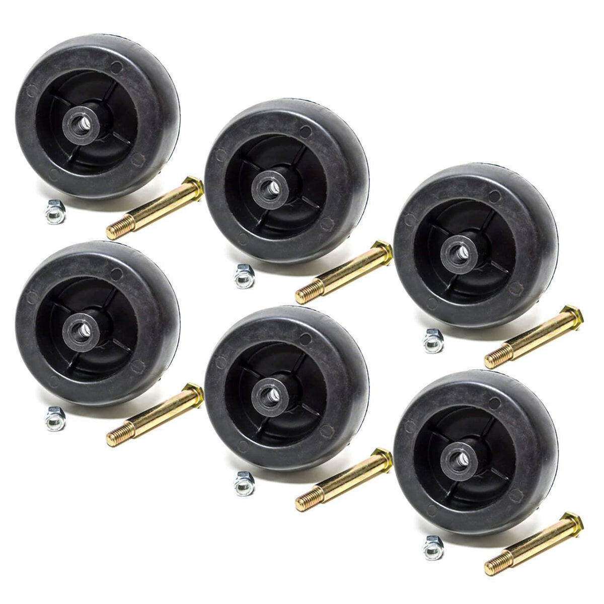 Bethesda Industrial (6) Deck Wheel and Bolt Kit for Wright 72490001 48 in. 52 in. 61 in. Stander