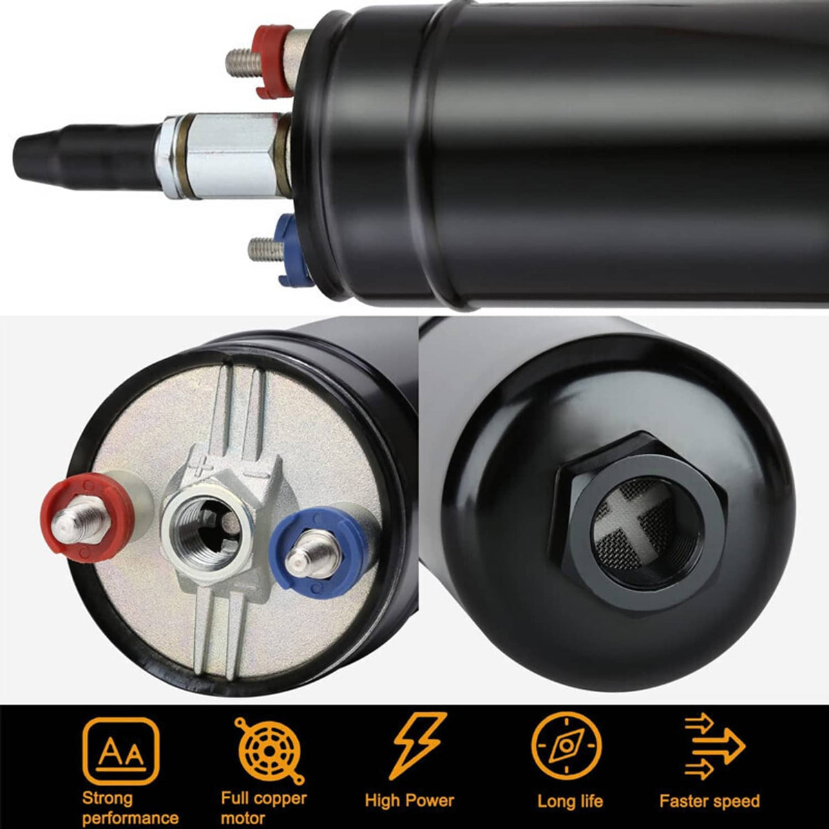 Bethesda Industrial New 2L High Flow Swirl Fuel Surge Tank AN6 Aluminum with 044 External Fuel Pump