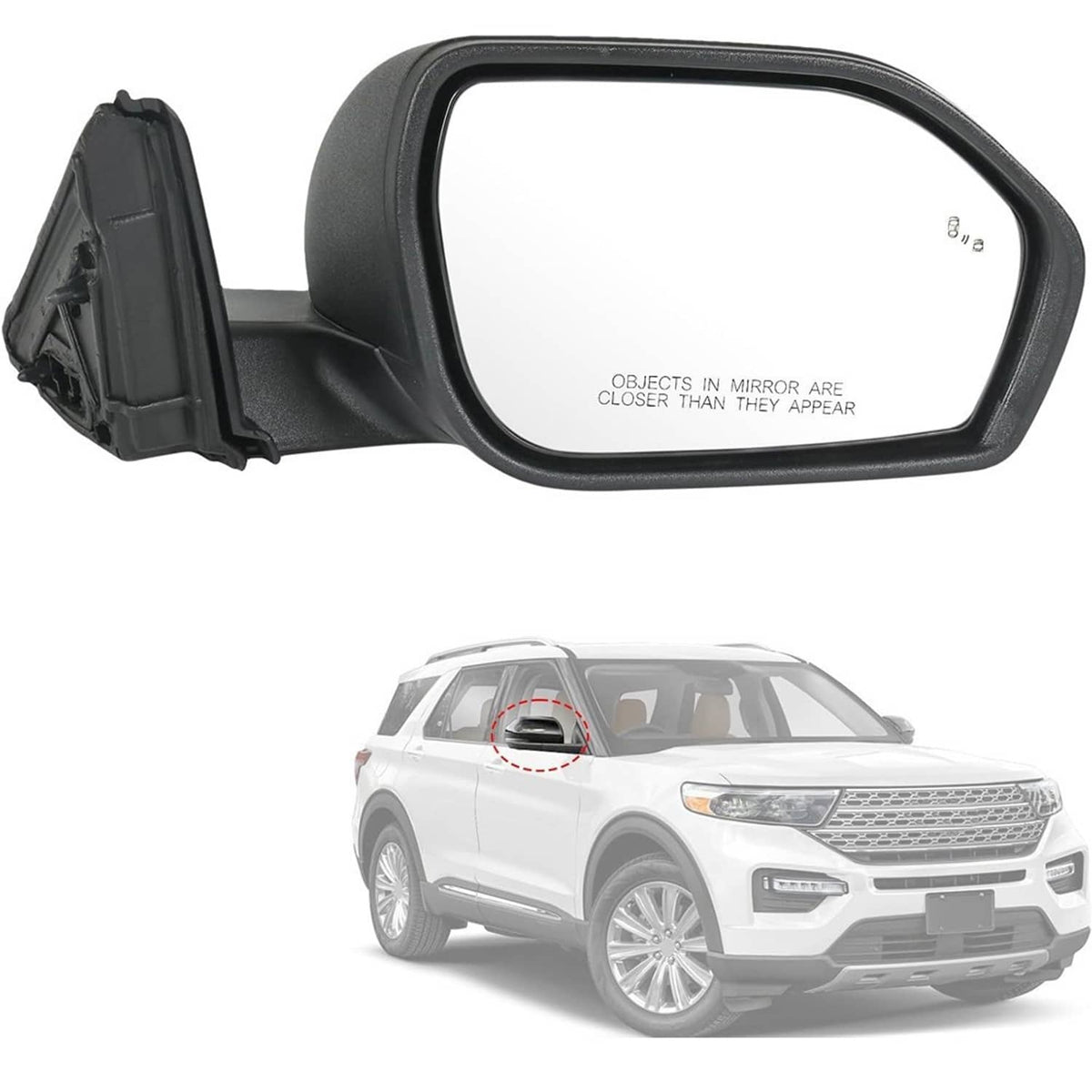 Bethesda Industrial New Right Side Mirror w/Manual Folding Power Heated For 2020-2023 Ford Explorer