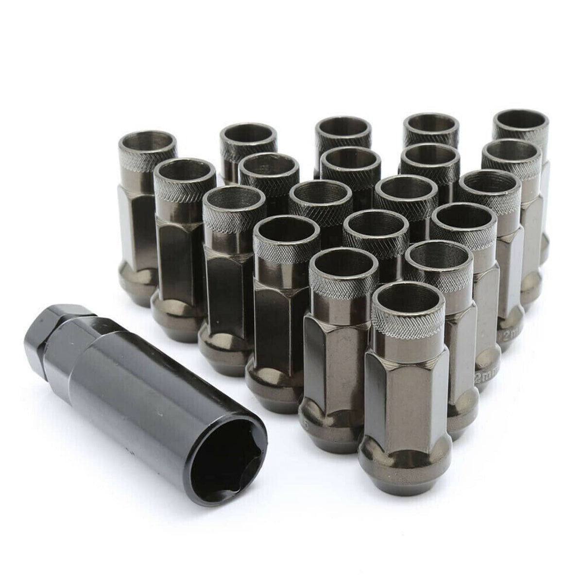 Bethesda Industrial Black 20Pcs M12x1.5mm Extended Steel Open Ended wheel Lug Nuts For Toyota Honda