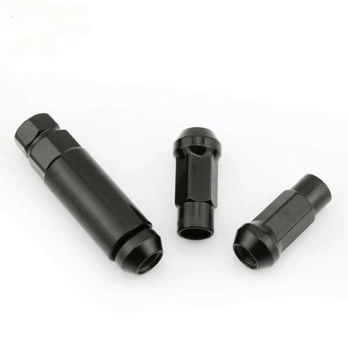 Bethesda Industrial 20Pcs M12x1.5mm Extended Steel Open Ended wheel Lug Nuts For Toyota Honda Black
