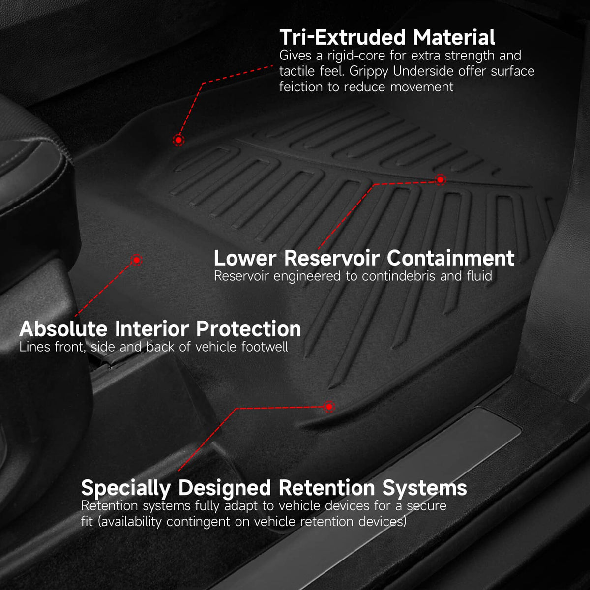 Bethesda Industrial For 2015-19 Silverado/Sierra 2500/3500 Crew Cab 1st & 2nd Row Floor Mats Set