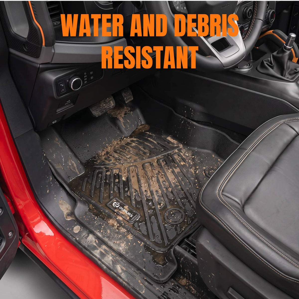 Bethesda Industrial All Weather Floor Mats Cargo Liner with Backrest Mat for Ford Bronco 4 Door