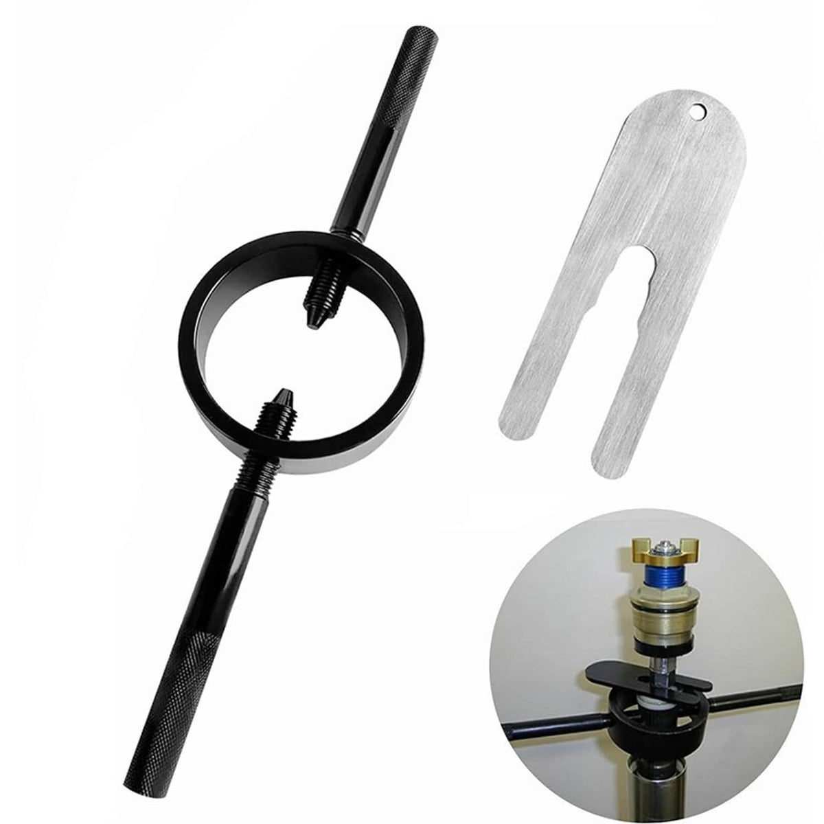 Bethesda Industrial Universal Motorcycle Fork Spring Compressor Tool and Fork Oil Level Tool Kit