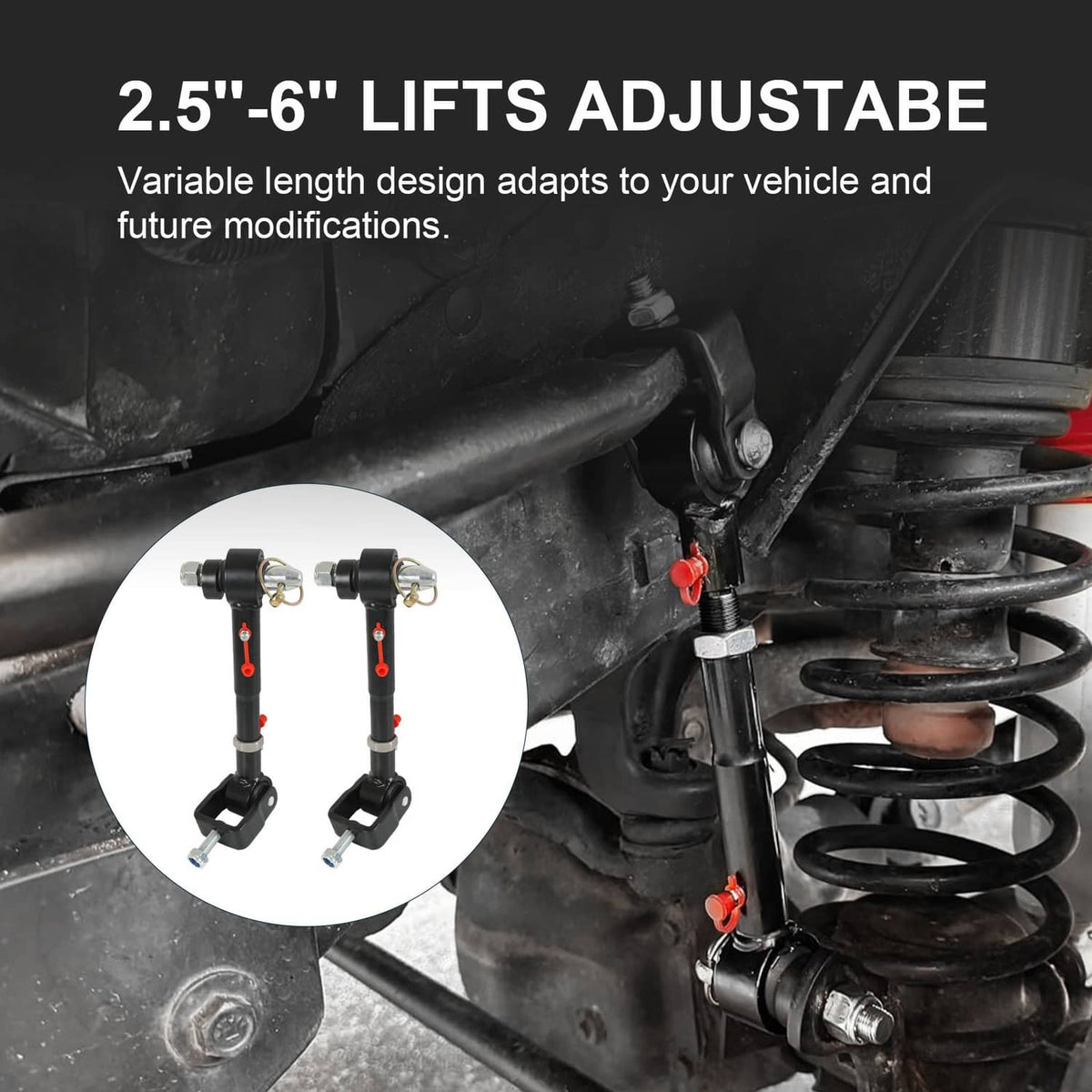 Bethesda Industrial Quick Disconnect Sway Bar Links For 98-06 TJ Cherokee 84-01 XJ with 2.5-6" Lifts