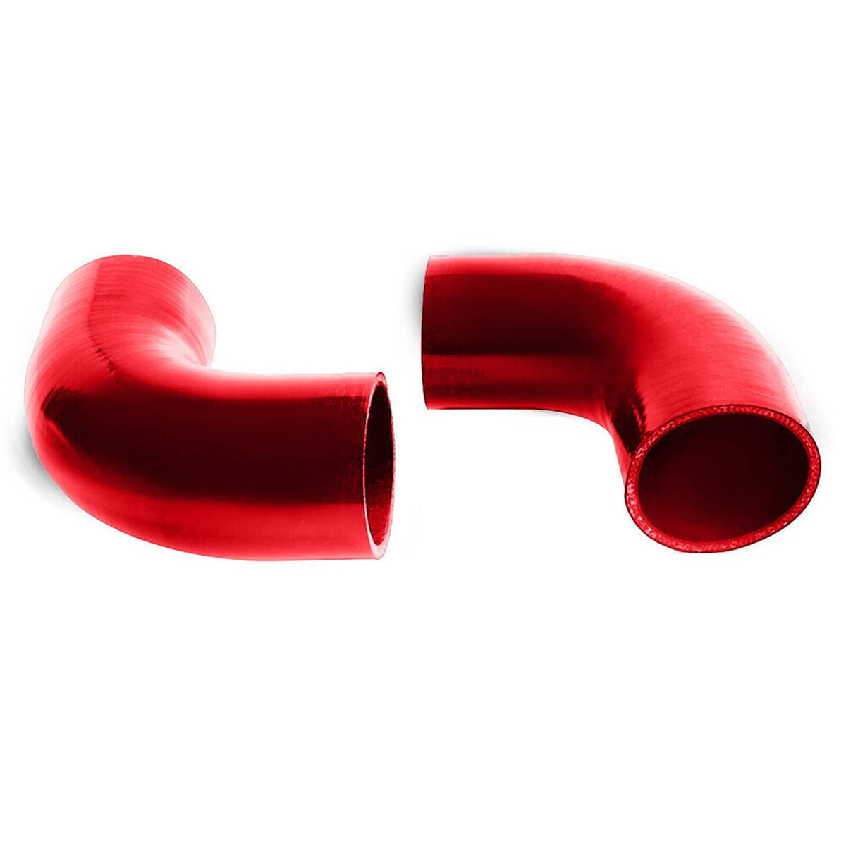 Bethesda Industrial 3" DIY Polished Intercooler Piping w/ U Pipe Red Silicone Coupler + Clamp Kit